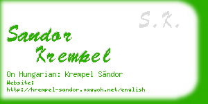 sandor krempel business card